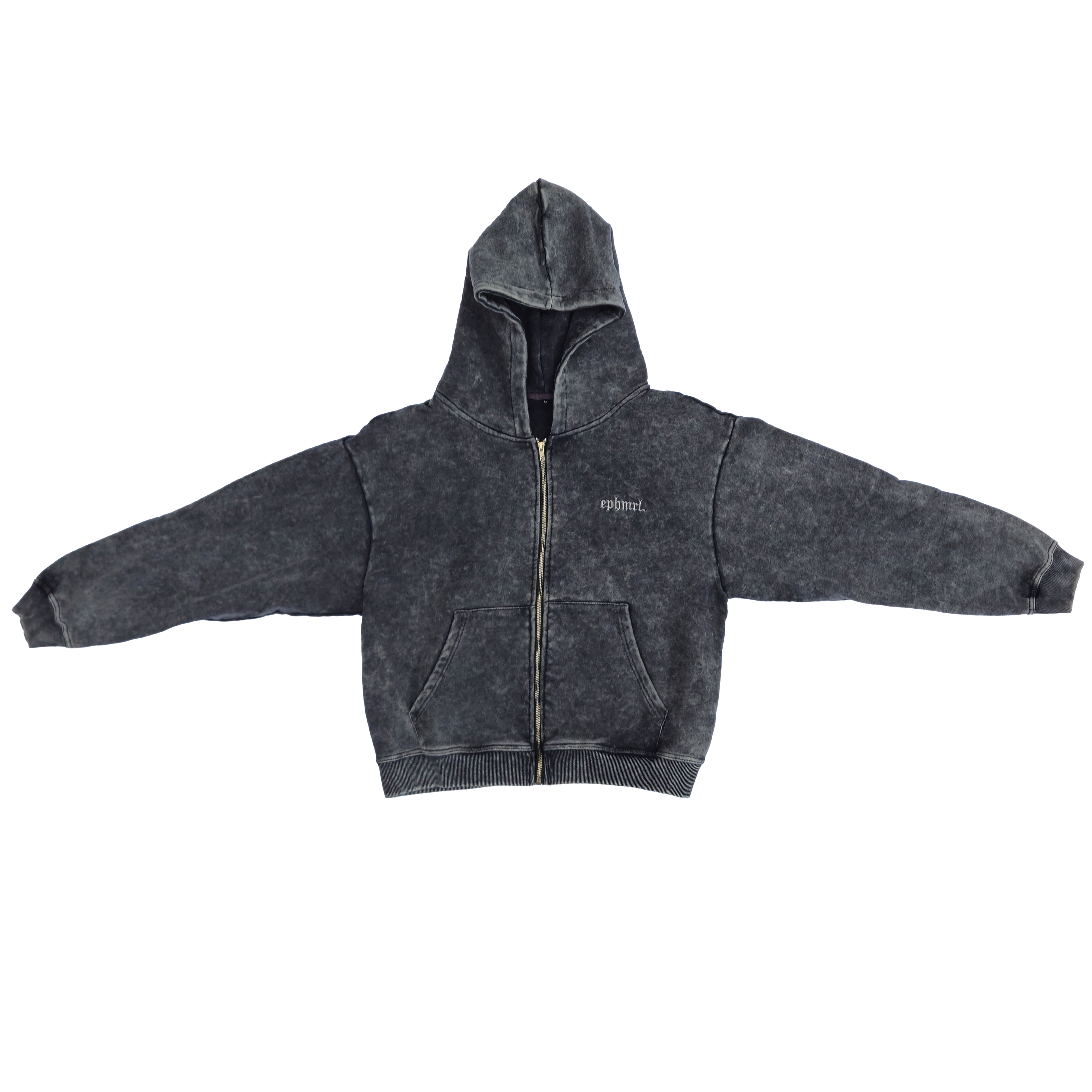 Wait For The Bloom | Charcoal Hooded Zip-up