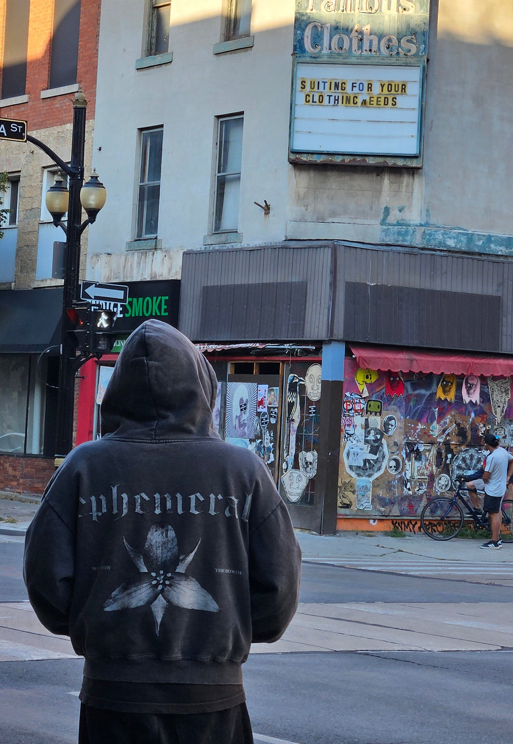 Wait For The Bloom | Charcoal Hooded Zip-up