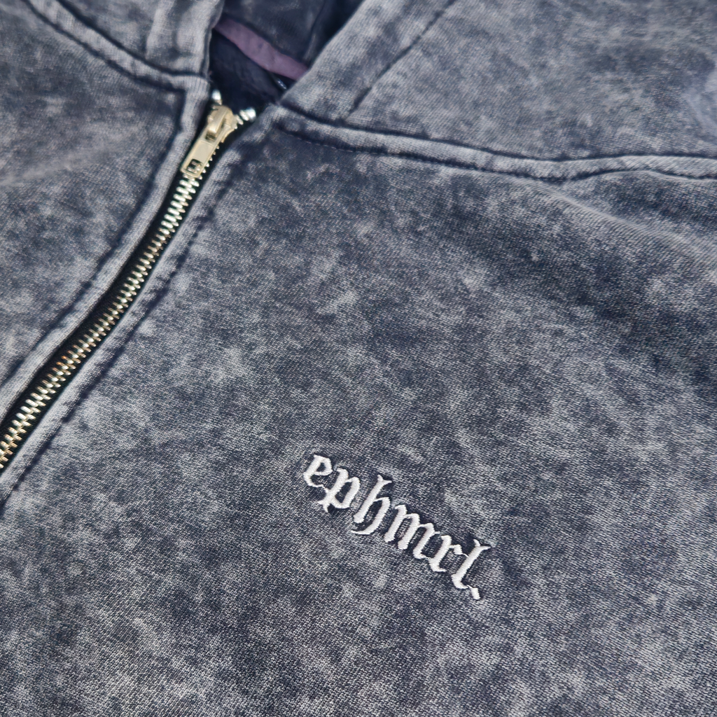 Wait For The Bloom | Charcoal Hooded Zip-up
